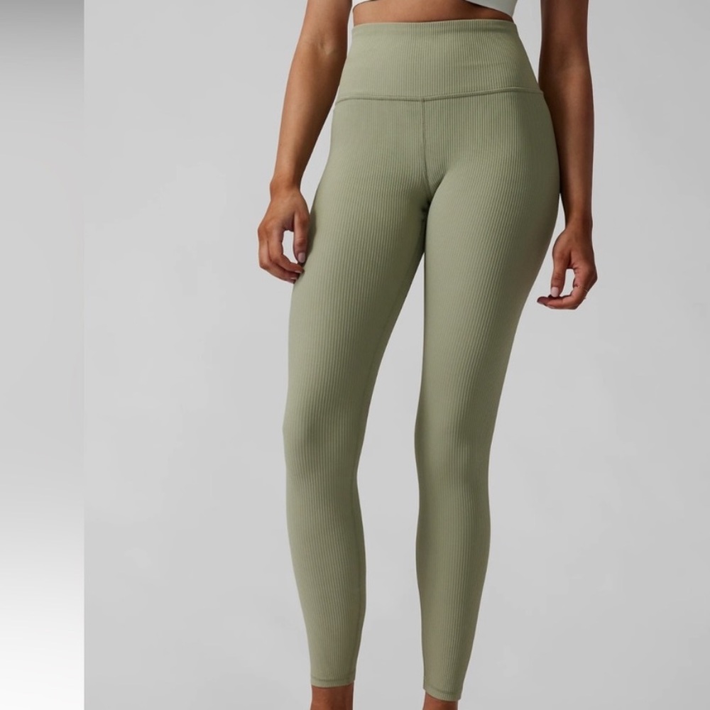 Athleta Elation Rib Tight Eucalyptus Olive XXSP - New With Tags